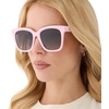 image:imageDIFF Meredith  Designer Square Sunglasses for Women  UV400 Polarized Protection  Polarized Lenses 100 UV400 Protection Hand Cut Acetate Frame 54mm Lens Width Everyday WearPowder Pink  Grey Gradient