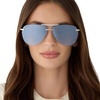 image:imageDIFF Tahoe  Designer Aviator Sunglasses for Women  UV400 Protection  Polarized Lenses 100 UV400 Protection Hand Cut Acetate Frame 65mm Lens Width Protective Case Included Everyday WearSilver  Slate Gradient Flash  Polarized