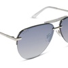 image:imageDIFF Tahoe  Designer Aviator Sunglasses for Women  UV400 Protection  Polarized Lenses 100 UV400 Protection Hand Cut Acetate Frame 65mm Lens Width Protective Case Included Everyday WearSilver  Slate Gradient Flash  Polarized