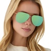 image:imageDIFF Tahoe  Designer Aviator Sunglasses for Women  UV400 Protection  Polarized Lenses 100 UV400 Protection Hand Cut Acetate Frame 65mm Lens Width Protective Case Included Everyday WearBrushed Gold  Dew Drop Mirror