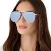 image:imageDIFF Tahoe  Designer Aviator Sunglasses for Women  UV400 Protection  Polarized Lenses 100 UV400 Protection Hand Cut Acetate Frame 65mm Lens Width Protective Case Included Everyday WearSilver  Slate Gradient Flash  Polarized