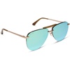 image:imageDIFF Tahoe  Designer Aviator Sunglasses for Women  UV400 Protection  Polarized Lenses 100 UV400 Protection Hand Cut Acetate Frame 65mm Lens Width Protective Case Included Everyday WearBrushed Gold  Dew Drop Mirror