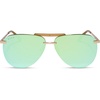 image:imageDIFF Tahoe  Designer Aviator Sunglasses for Women  UV400 Protection  Polarized Lenses 100 UV400 Protection Hand Cut Acetate Frame 65mm Lens Width Protective Case Included Everyday WearBrushed Gold  Dew Drop Mirror