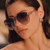 image:imageDIFF Trista Designer Oversized Sunglasses for Women UV400 Protection Gold