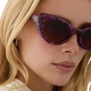image:imageDIFF Zaria Designer Cat Eye Sunglasses for Women  UV400 Protection  Gradient Lenses 100 UV400 Protection Brown Lenses Hand Cut Acetate Frame 53mm Lens Width Protective Case IncludedLavender Haze Tortoise  Brown Gradient