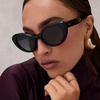 image:imageDIFF Zaria Designer Cat Eye Sunglasses for Women  UV400 Protection  Gradient Lenses 100 UV400 Protection Brown Lenses Hand Cut Acetate Frame 53mm Lens Width Protective Case IncludedBlack  Grey Gradient