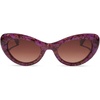 image:imageDIFF Zaria Designer Cat Eye Sunglasses for Women  UV400 Protection  Gradient Lenses 100 UV400 Protection Brown Lenses Hand Cut Acetate Frame 53mm Lens Width Protective Case IncludedLavender Haze Tortoise  Brown Gradient