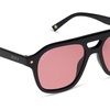 image:imageDIFF x Beach Riot The Coast Oversized Aviator Sunglasses for Women  100 UV400 Protection Hand Cut Acetate Frame 53mm Lens Width ScratchResistant Lenses Protective Case IncludedBlack  Red Tint