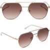 image:imageDIFF Beach Riot The Reserve Oversized Aviator Sunglasses for Women  100 UV400 Protection Stainless Steel Frame 58mm Lens Width ScratchResistant Lenses Protective Case IncludedGold  Brown