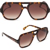 image:imageDIFF Layton Oversized Navigator Sunglasses UV400 Rich Tortoise  Gradient Lenses 100 UV400 Protection Brown Lenses Hand Cut Acetate Frame 57mm Lens Width Everyday Wear