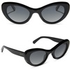 image:imageDIFF Zaria Designer Cat Eye Sunglasses for Women  UV400 Protection  Gradient Lenses 100 UV400 Protection Brown Lenses Hand Cut Acetate Frame 53mm Lens Width Protective Case IncludedBlack  Grey Gradient