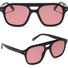 image:imageDIFF x Beach Riot The Coast Oversized Aviator Sunglasses for Women  100 UV400 Protection Hand Cut Acetate Frame 53mm Lens Width ScratchResistant Lenses Protective Case IncludedBlack  Red Tint