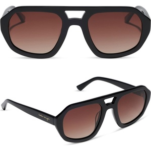 image:imageDIFF Caitlin Covington Collins Square Polarized Sunglasses for Women Black