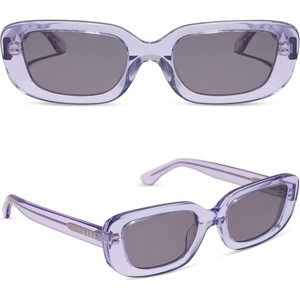 image:imageDIFF Daphne II Rectangle Sunglasses  100 UV400 Protection Grey Lenses Hand Cut Acetate Frame 51mm Lens Width ScratchResistant Lenses Everyday WearLilac Crystal  Grey