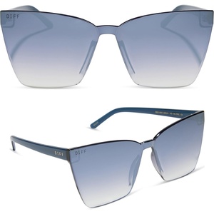 image:imageDIFF Goldie Designer Frameless Cat Eye Sunglasses for Women UV400Slate Gradient Flash