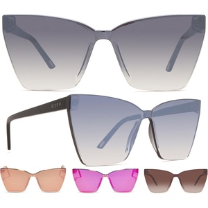 image:imageDIFF Goldie Designer Frameless Cat Eye Sunglasses for Women UV400Smoke Flash