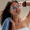 image:imageDIFF x Disney Princess Moana Square Sunglasses for Women Beige Tortoise