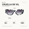 image:imageDIFF x Disney Villains Cruella De Vil Cat Eye Sunglasses Spotted Tortoise